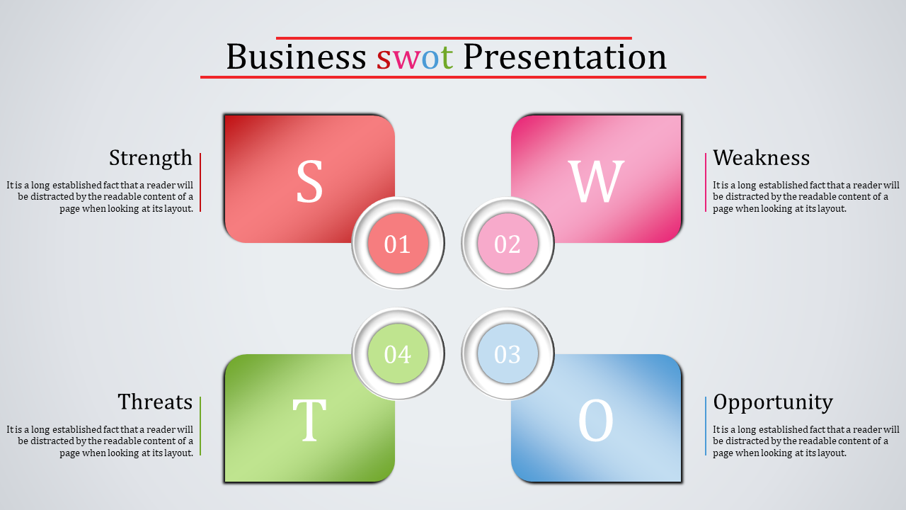 swot analysis presentation template-business swot-4-multi color